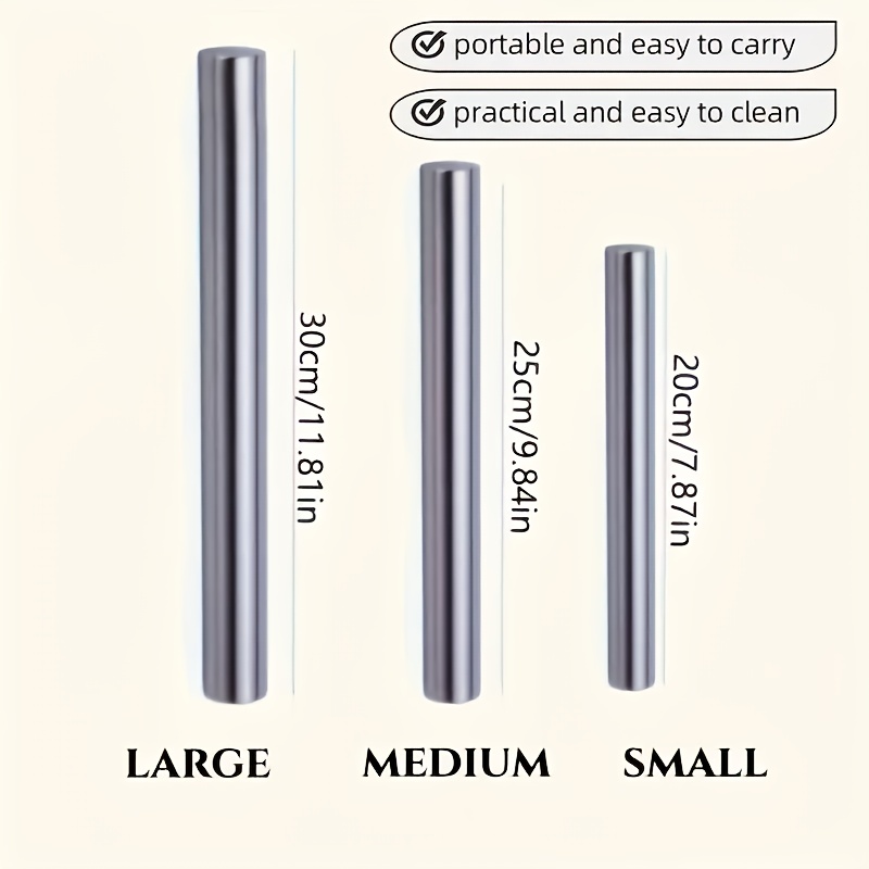 Stainless Steel Rolling Pin For Baking Hollow Lightweight Dough Roller For Cookies Pie Dumplings P 5