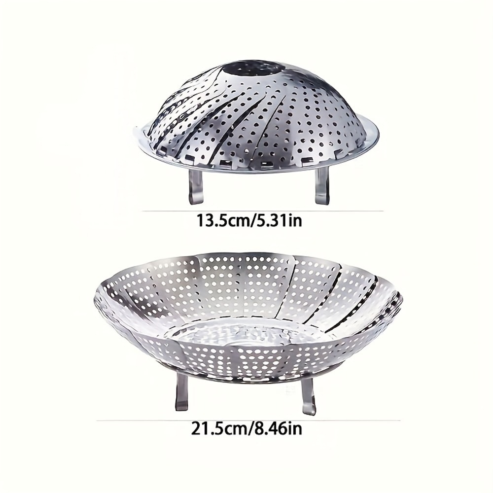 MultiPurpose Foldable Stainless Steel Steamer Collapsible Cooking Rack For Kitchen And Restaurant 5