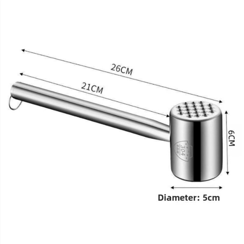 Stainless Steel Meat Tenderizer Hammer Knock Loose Beef Mace For Steaks 0