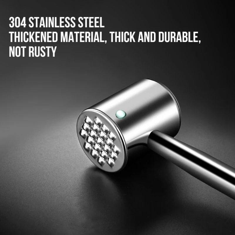 Stainless Steel Meat Tenderizer Hammer Knock Loose Beef Mace For Steaks 4
