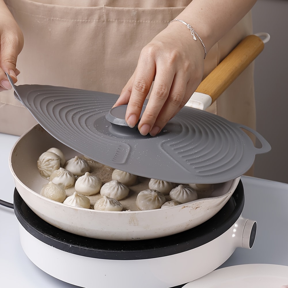 Reusable Silicone Pot Cover Set HeatResistant Microwave Lid With Suction Cup Seal 4