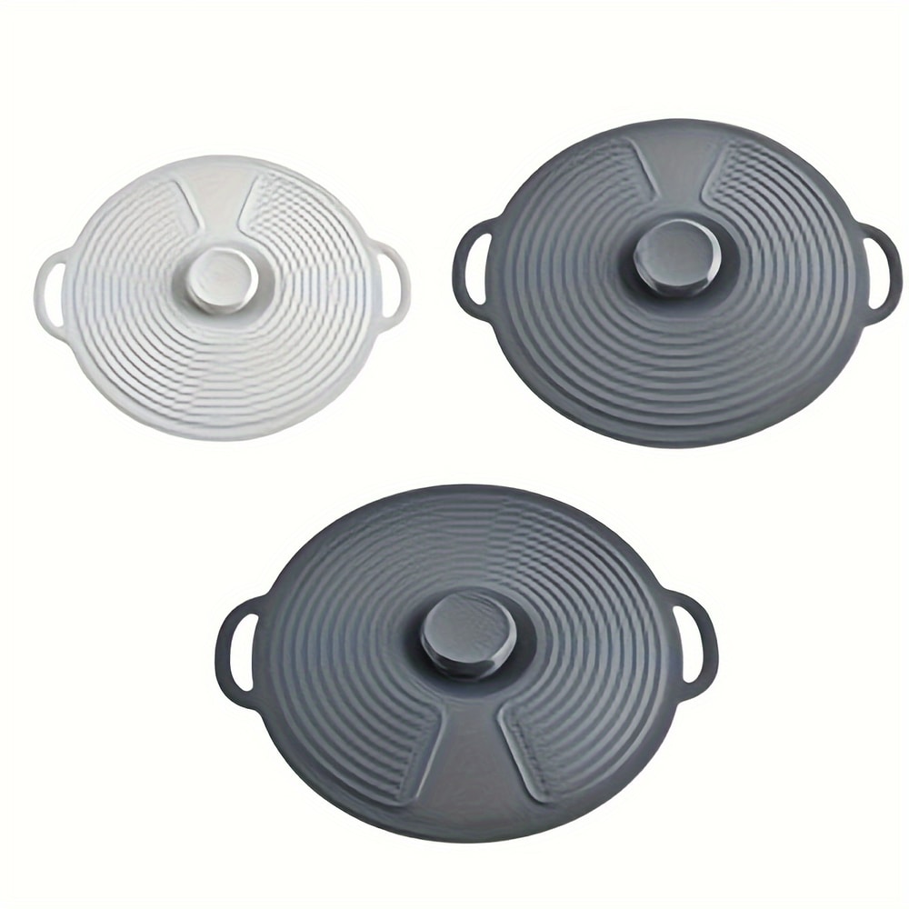 Reusable Silicone Pot Cover Set HeatResistant Microwave Lid With Suction Cup Seal 5