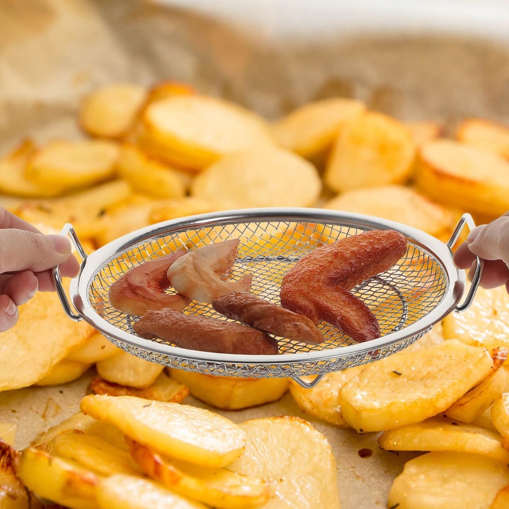 Stainless Steel Oil Filter Tray With Handle Strainer Basket For Frying And Grilling 0