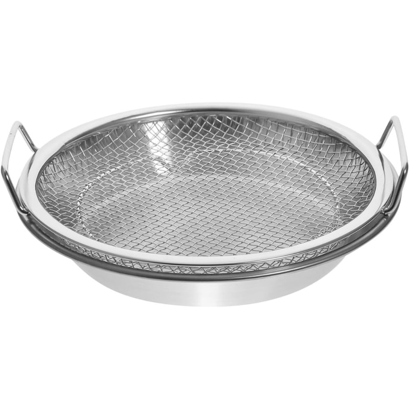 Stainless Steel Oil Filter Tray With Handle Strainer Basket For Frying And Grilling 1