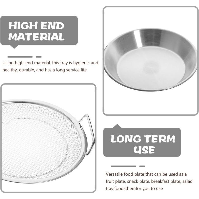 Stainless Steel Oil Filter Tray With Handle Strainer Basket For Frying And Grilling 4