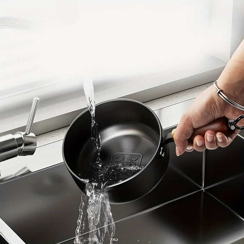 Induction Compatible Milk Pot With Wooden Handle Small Saucepan For Boiling Milk Soup Noodles 3