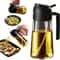 Leakproof Dual Oil Dispenser Bottle BPA Free Plastic For Cooking Salad BBQ And Air Fryer Easy Clean 1