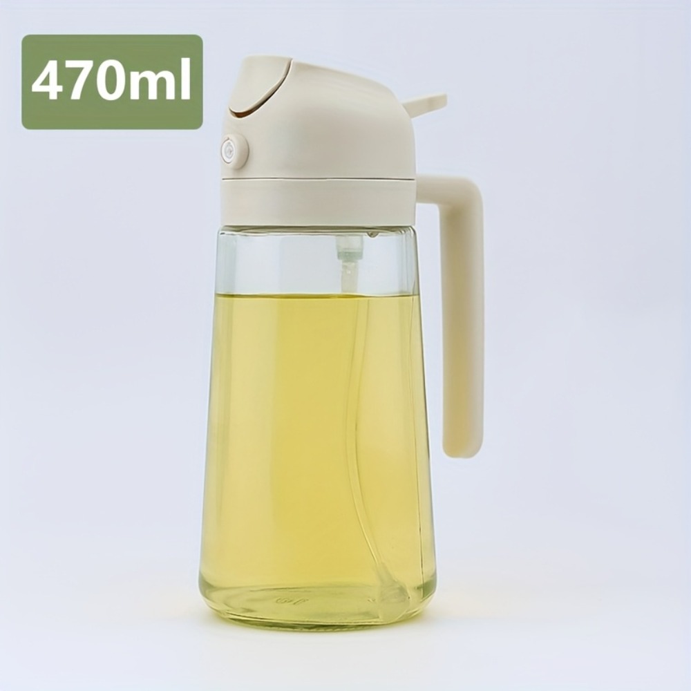 Leakproof Dual Oil Dispenser Bottle BPA Free Plastic For Cooking Salad BBQ And Air Fryer Easy Clean 4