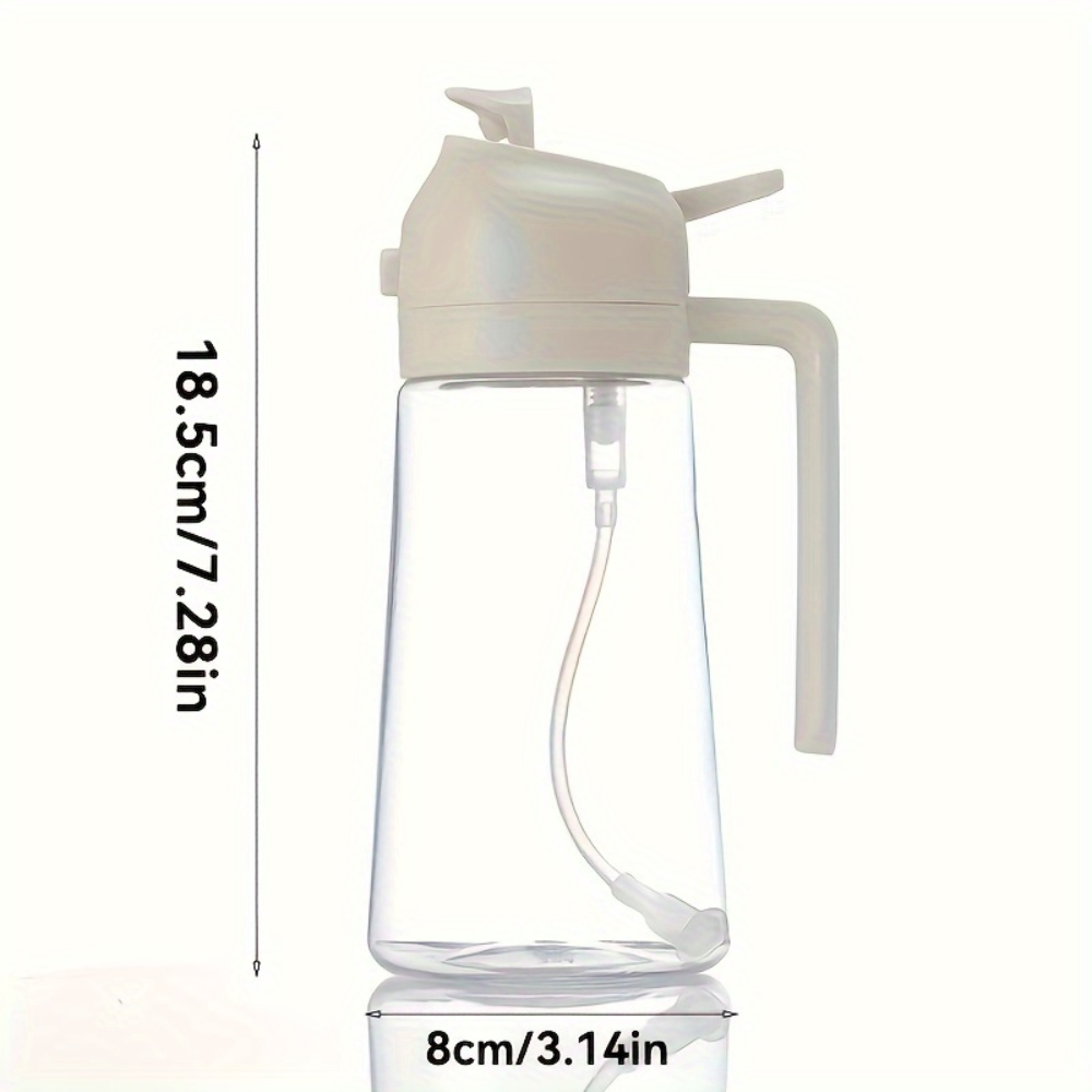 Leakproof Dual Oil Dispenser Bottle BPA Free Plastic For Cooking Salad BBQ And Air Fryer Easy Clean 5