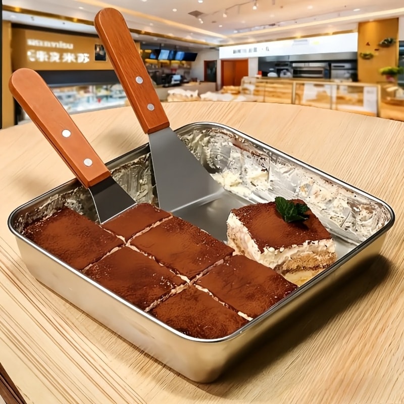 Stainless Steel Spatula Set With Hardwood Handle Cake Pan Ideal Utensils For Baking Cooking Kitc 2