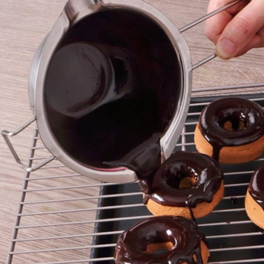 Stainless Steel Candle Wax Melting Pot with Heat Resistant Handle for Chocolate & Candle Making