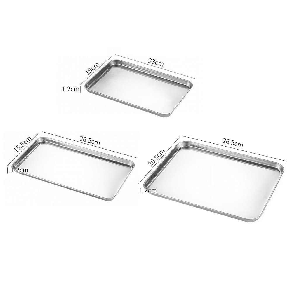 Stainless Steel Rice Noodle Serving Tray Rectangle Buffet Presentation Plate 5