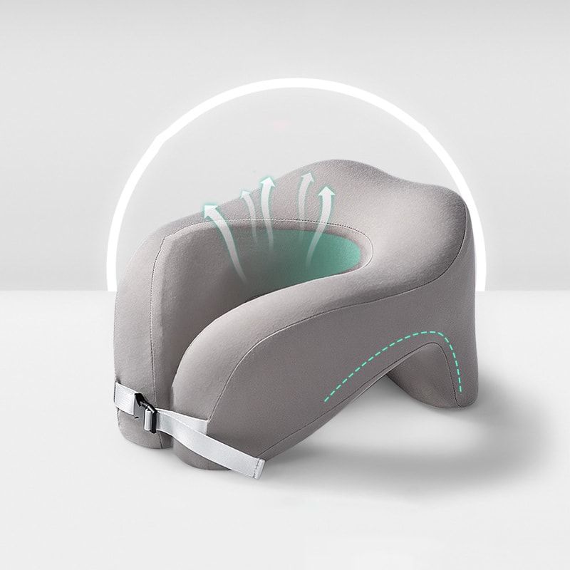 Pure Memory Foam U-Shape Travel Pillow for Neck Support Perfect for Airplane, Office, and Naps