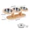 Raised Cat Feeder Stainless Steel Bowls With Wooden Stand Tilt For Comfortable Feeding 5