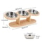 Raised Cat Feeder Stainless Steel Bowls With Wooden Stand Tilt For Comfortable Feeding 5