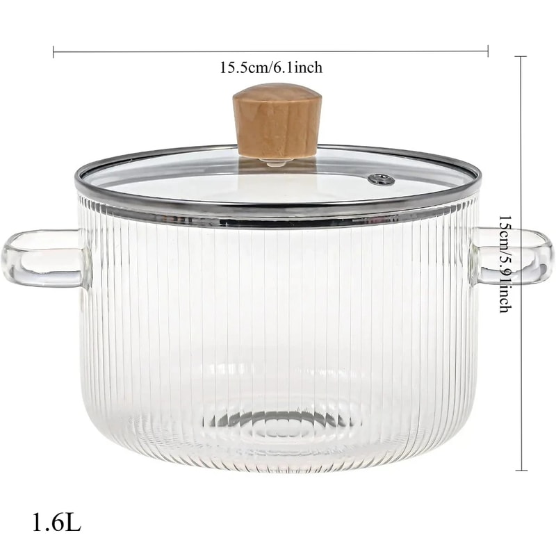 Covered Glass Cooking Pot With Lid Heat Resistant Glass Soup Pot Dual Handles Glass Saucepan For Ki 5