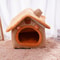 Foldable Dog House Kennel Bed Mat for Small to Medium Dogs & Cats Cozy Winter Warm Pet Bed Nest