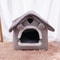 Foldable Dog House Kennel Bed Mat for Small to Medium Dogs & Cats Cozy Winter Warm Pet Bed Nest
