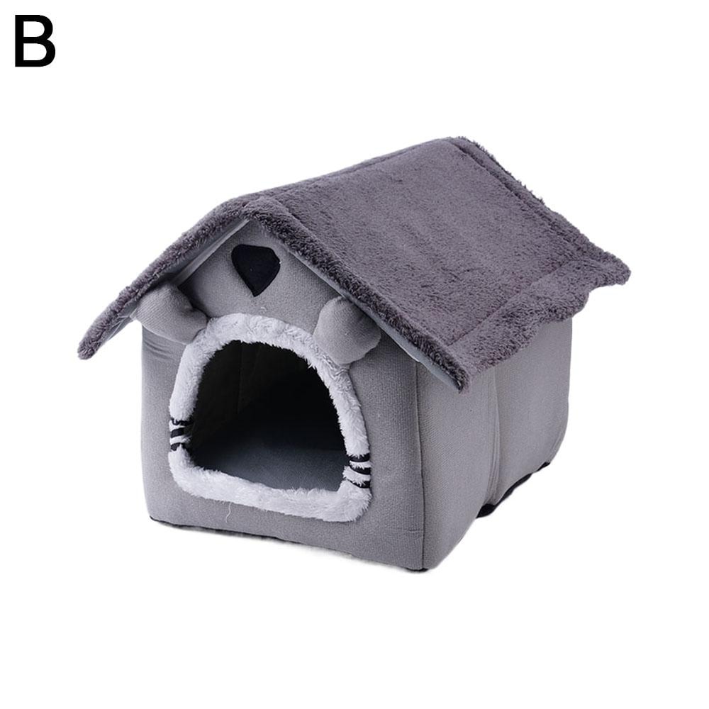 Foldable Dog House Kennel Bed Mat for Small to Medium Dogs & Cats Cozy Winter Warm Pet Bed Nest