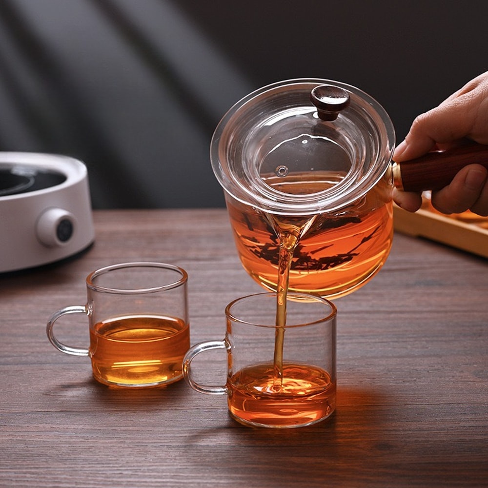 Filterable Heat Resistant Thickened Glass Teapot High Borosilicate Glass Flower Tea Pot Set With He 2