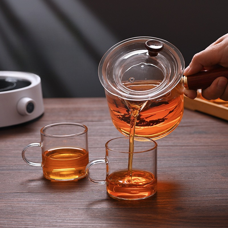 Filterable Heat Resistant Thickened Glass Teapot High Borosilicate Glass Flower Tea Pot Set With He 2