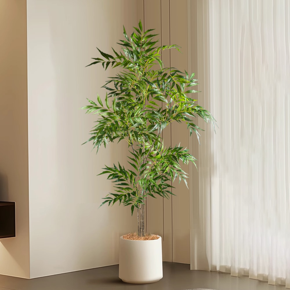 Large Artificial Palm Tree With Real Touch Nandina Leaves Faux Bamboo Plant For Home Garden And Off 1