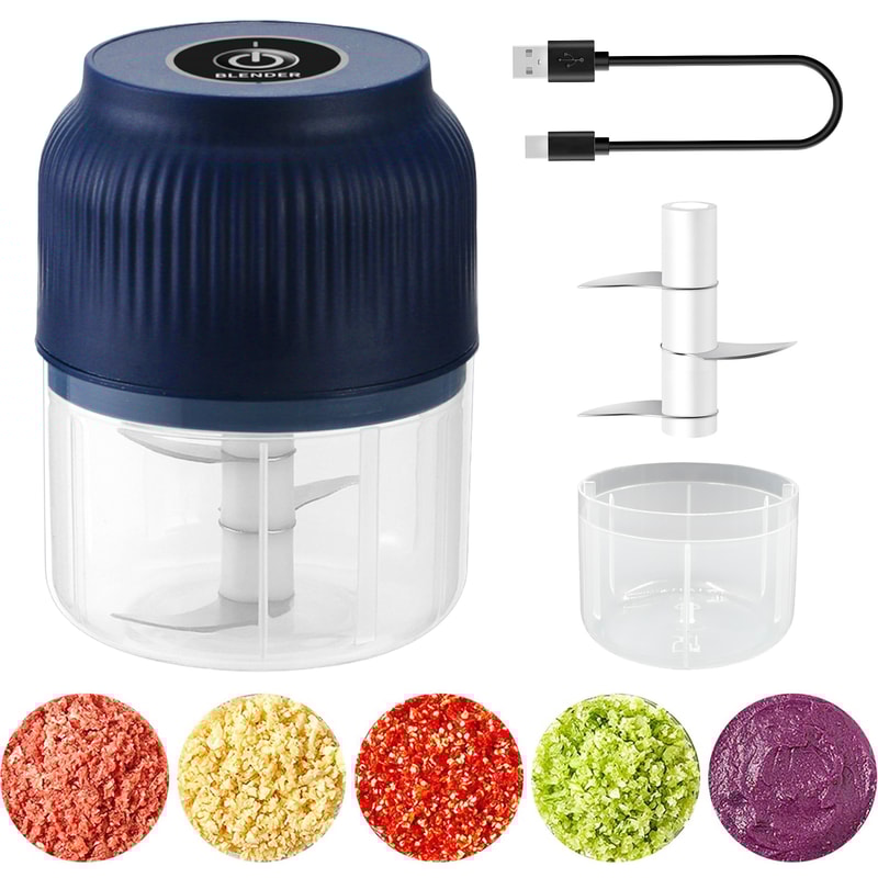 Electric Mini Garlic Chopper USB Meat Grinder Quick and Easy Crushing for Garlic, Ginger & Vegetables