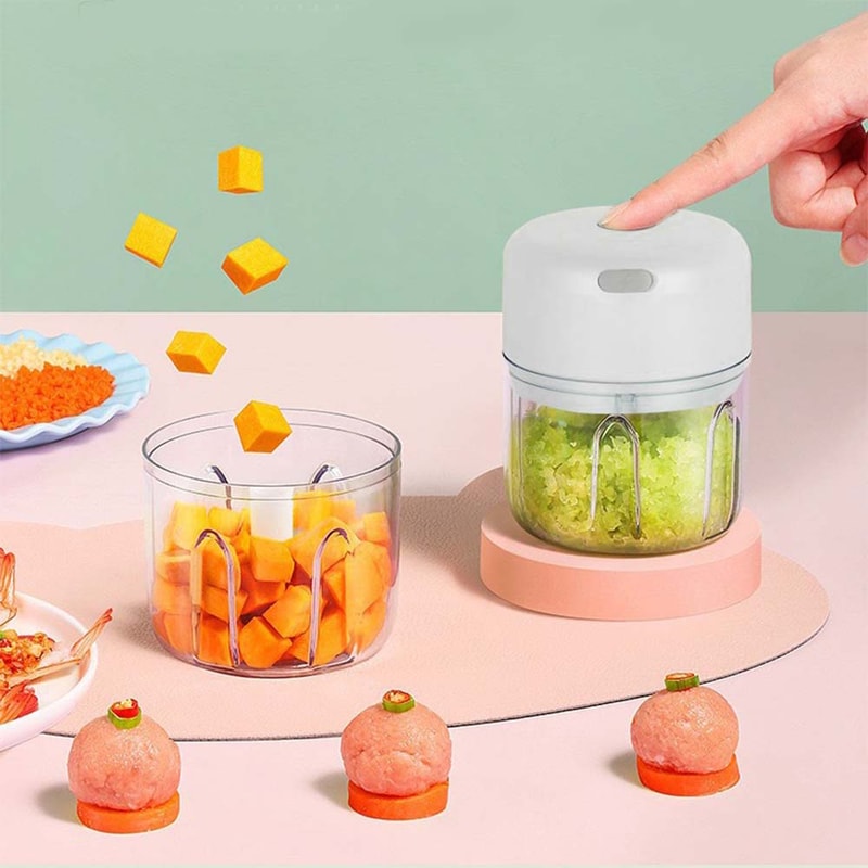 Electric Garlic Chopper Portable Food Processor For Nuts Chili Onion Rechargeable Vegetable Blender 2