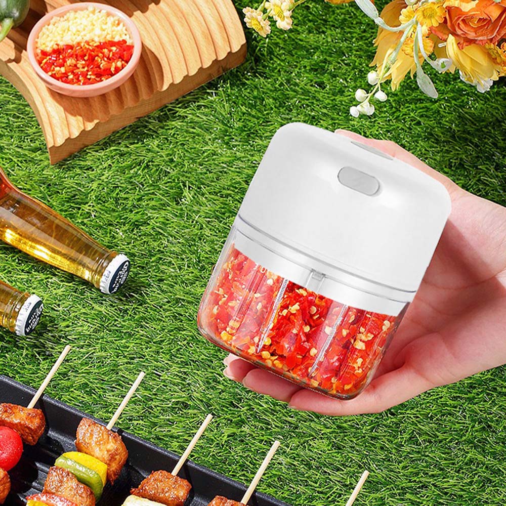 Electric Garlic Chopper Portable Food Processor For Nuts Chili Onion Rechargeable Vegetable Blender 4