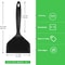 Wide Silicone Spatula Turner for Nonstick Cookware Flexible Fish & Egg Turner with Heat-Resistant Handle