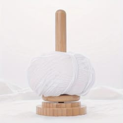 bamboo yarn stand & wooden winder tabletop rotary yarn spool storage organizer