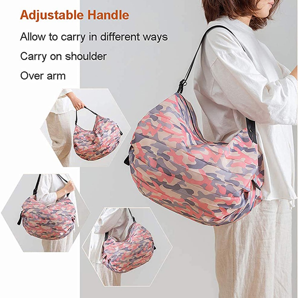 Large Capacity Foldable Storage Bag with Handle Portable Camouflage Travel Tote