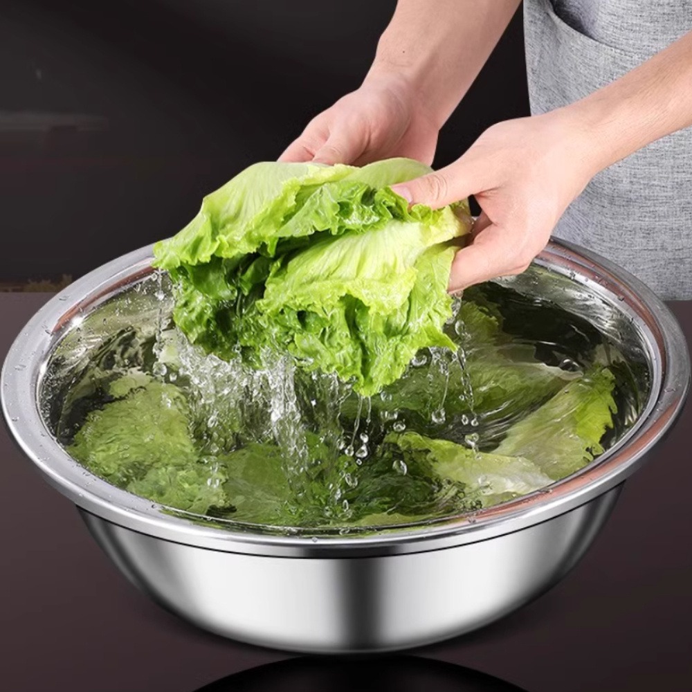 Stainless Steel Nesting Salad Bowls Set Large Capacity Mixing Washing Bowls For Cooking 3