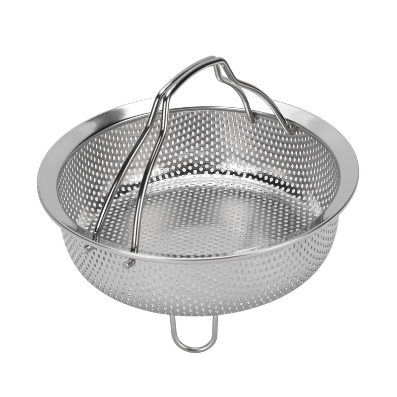 Stainless Steel Steam Basket with Foldable Handle Perfect for Rice Cookers, Ovens, and Fryers