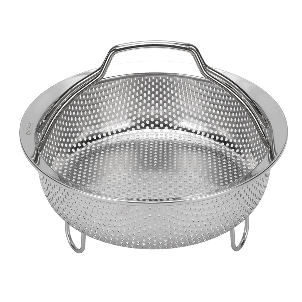 Stainless Steel Steam Basket with Foldable Handle Perfect for Rice Cookers, Ovens, and Fryers