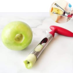 stainless steel apple corer with ergonomic handle efficient fruit core remover for apples & pears dishwasher safe.