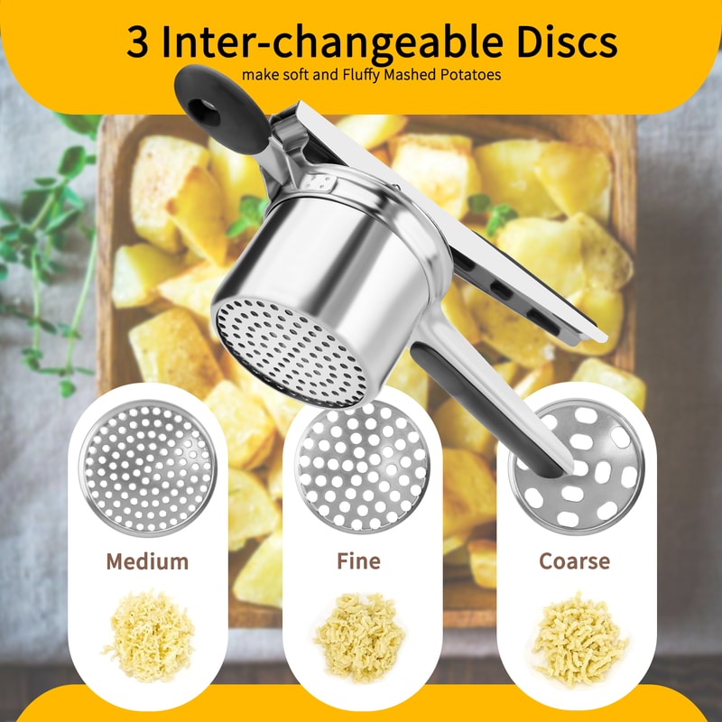 Stainless Steel Potato Ricer With Silicone Handle Durable Potato Masher For Smooth Creamy Mashed Po 2
