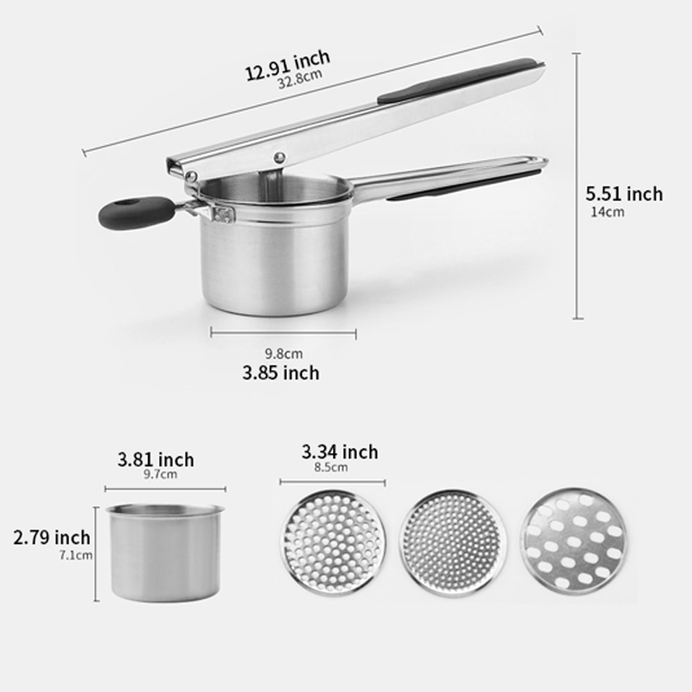 Stainless Steel Potato Ricer With Silicone Handle Durable Potato Masher For Smooth Creamy Mashed Po 7