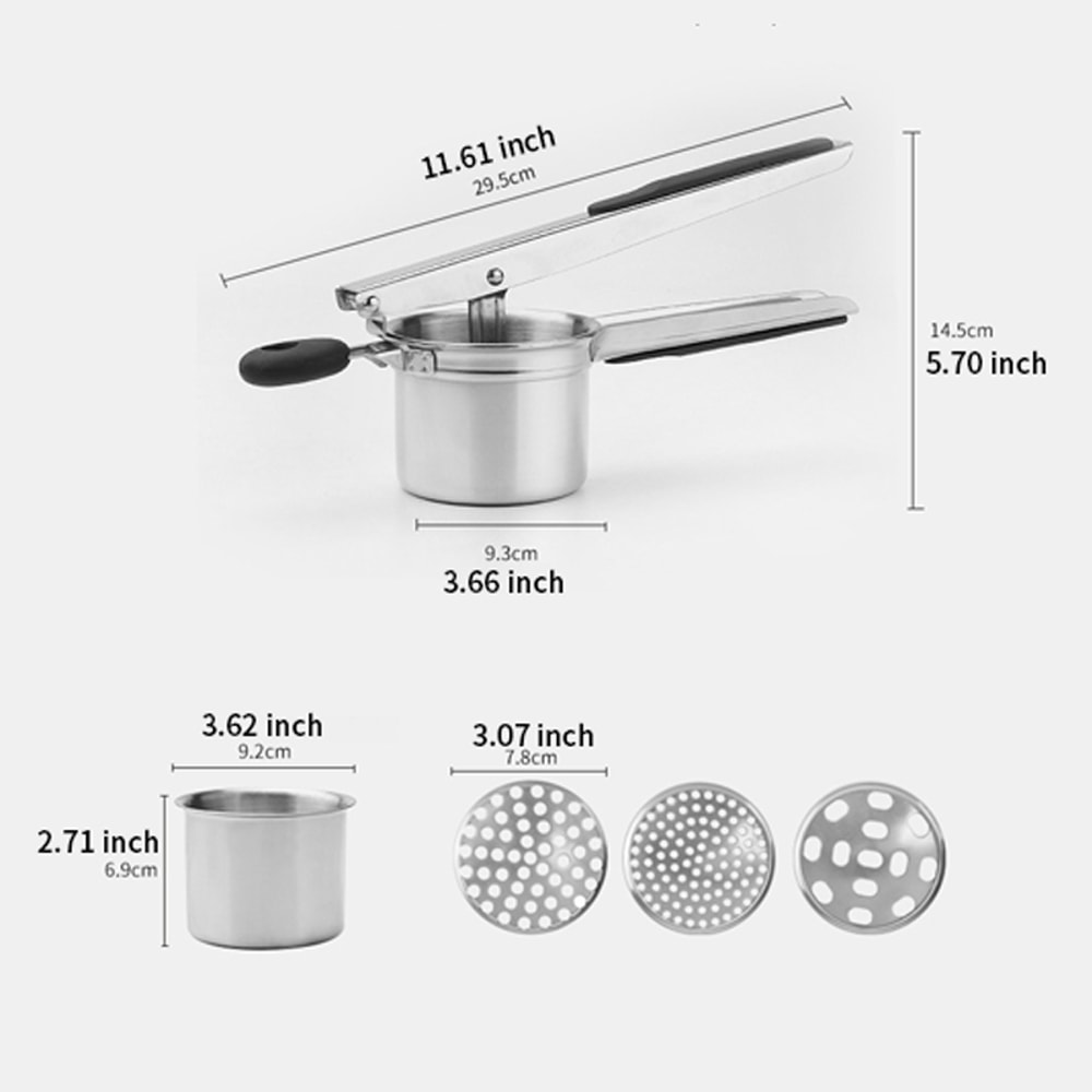 Stainless Steel Potato Ricer With Silicone Handle Durable Potato Masher For Smooth Creamy Mashed Po 6