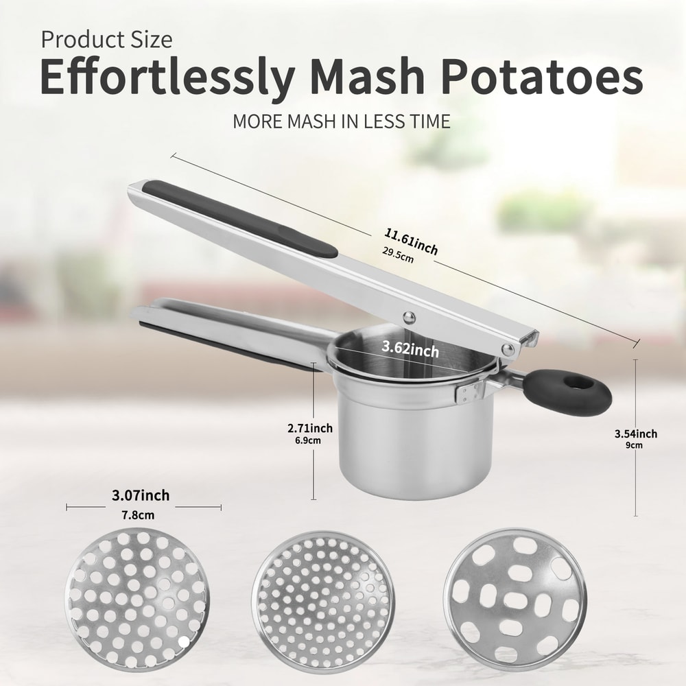 Stainless Steel Potato Ricer With Silicone Handle Durable Potato Masher For Smooth Creamy Mashed Po 5