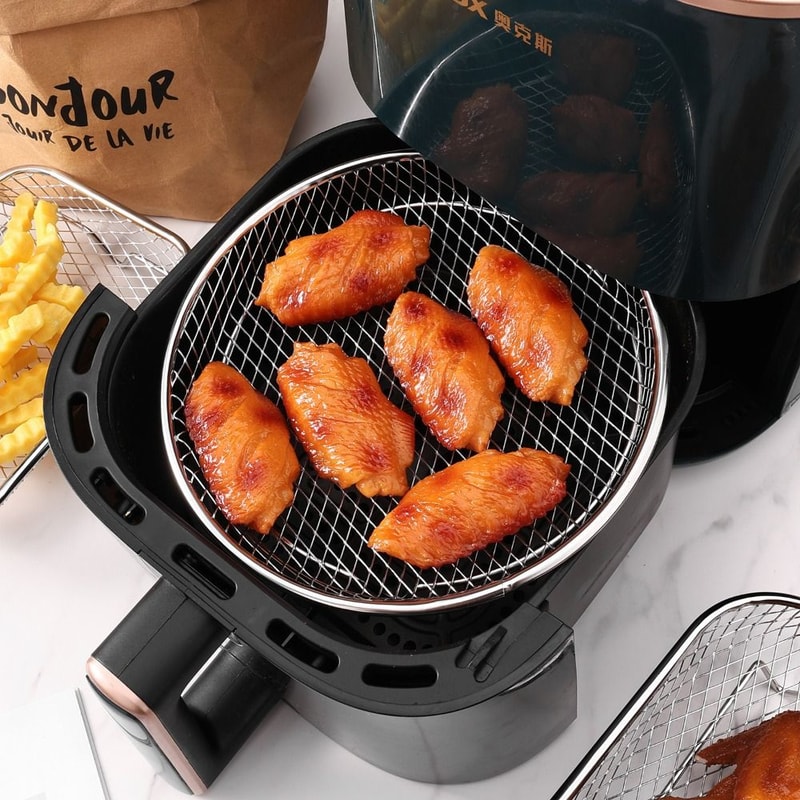 Durable Stackable Air Fryer Rack Non-Stick Stainless Steel Tray Ideal for Airfryer Cooking and Grilling