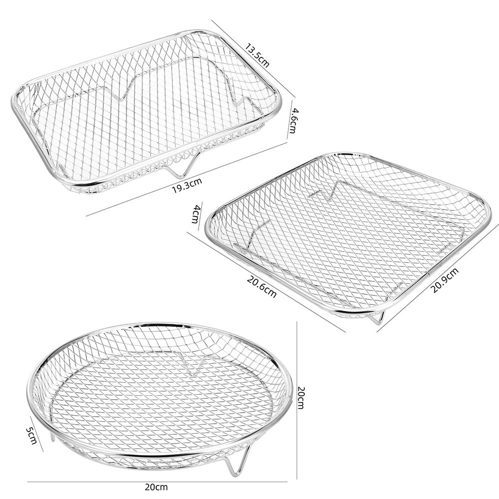 Durable Stackable Air Fryer Rack Non-Stick Stainless Steel Tray Ideal for Airfryer Cooking and Grilling