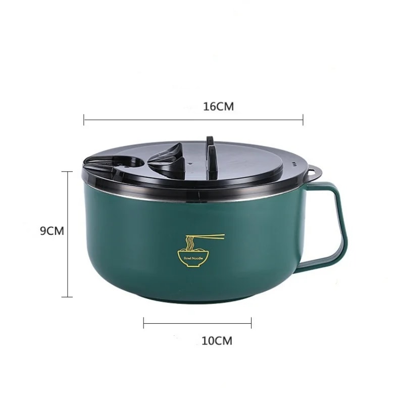 Stainless Steel Noodle Bowl With Lid HeatResistant Instant Noodles Cooker 5