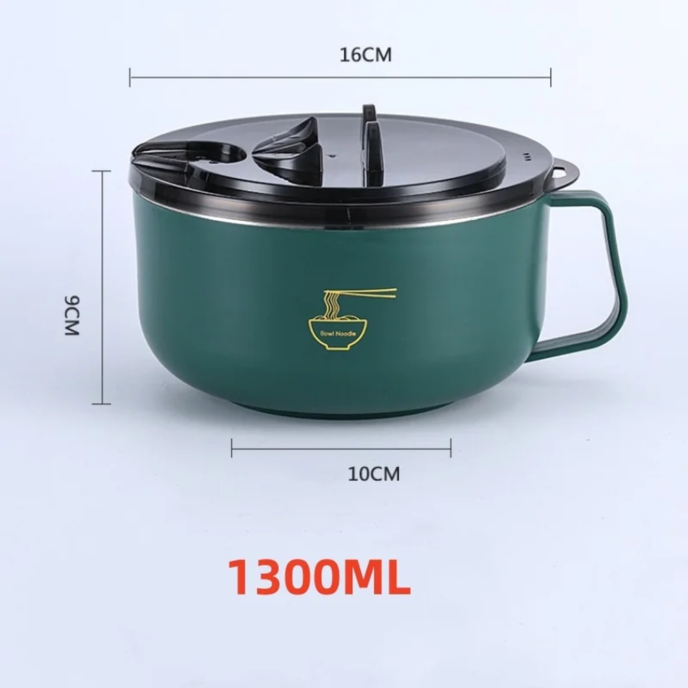 Stainless Steel Noodle Bowl With Lid HeatResistant Instant Noodles Cooker 11
