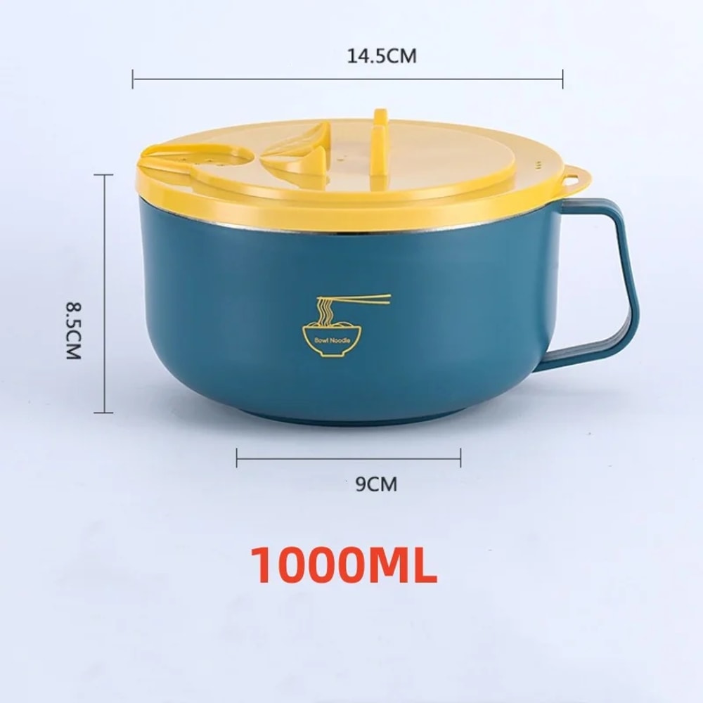 Stainless Steel Noodle Bowl With Lid HeatResistant Instant Noodles Cooker 6