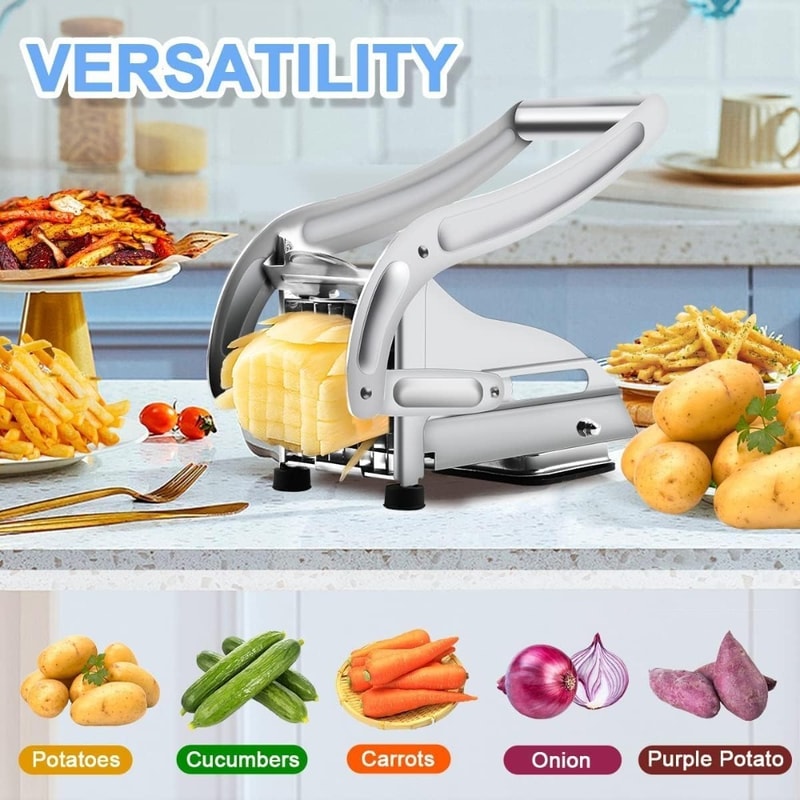 Stainless Steel Potato Cutter With Nonslip Suction Base Replacement Blades Vegetable And Chips Cho 4