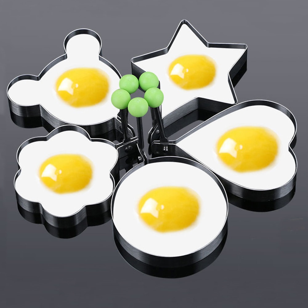 Stainless Steel Egg Rings Mold with Handle Non-stick Pancake and Omelette Shaper for Griddle, Perfect for Cooking Eggs