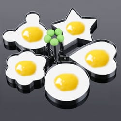stainless steel egg rings mold with handle non-stick pancake and omelette shaper for griddle, perfect for cooking eggs