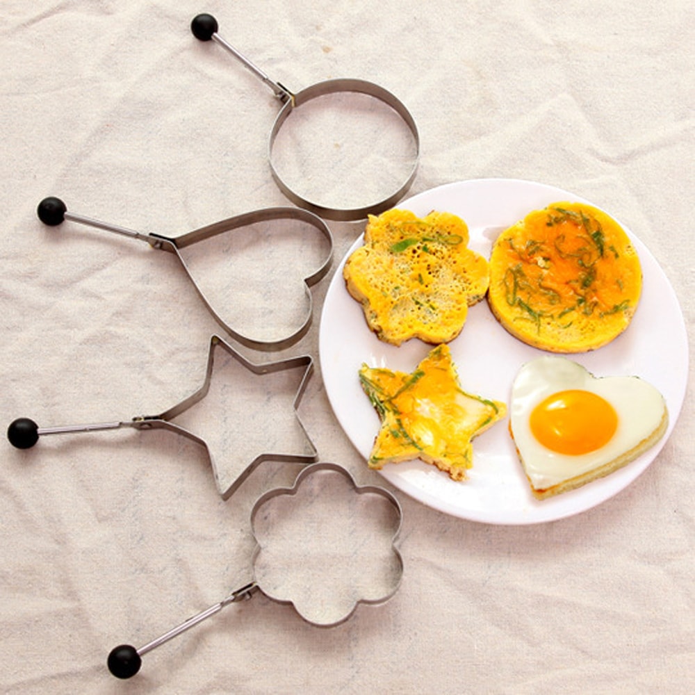Stainless Steel Egg Rings Mold with Handle Non-stick Pancake and Omelette Shaper for Griddle, Perfect for Cooking Eggs
