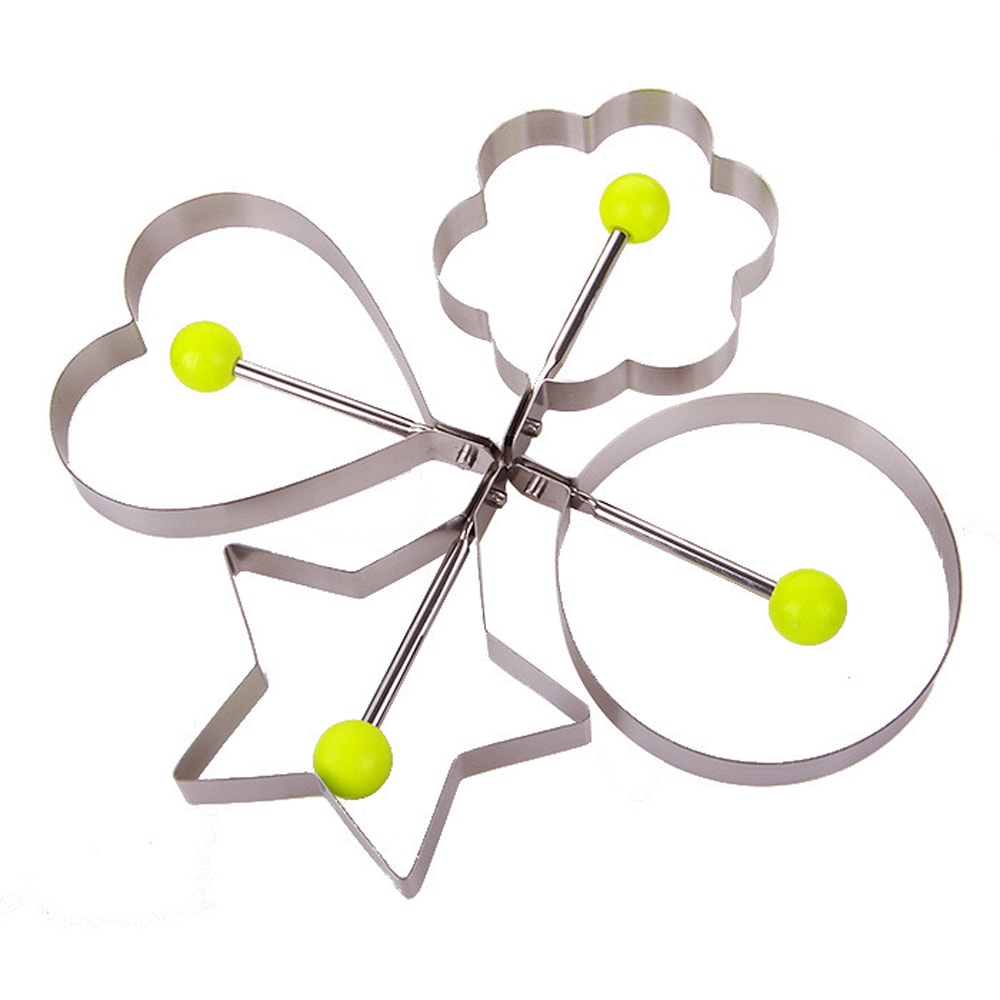 Stainless Steel Egg Rings Mold with Handle Non-stick Pancake and Omelette Shaper for Griddle, Perfect for Cooking Eggs